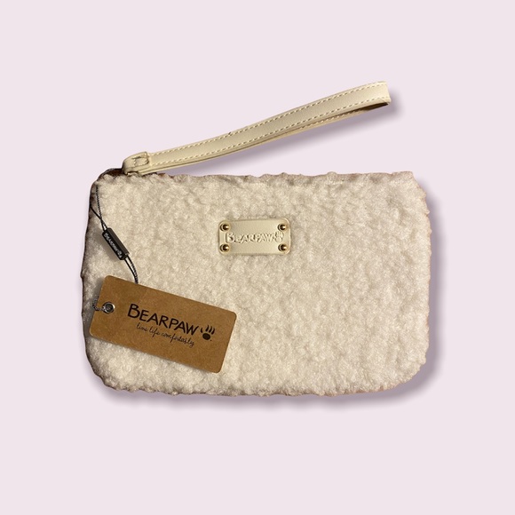 BearPaw Handbags - BearPaw Cream Sherpa Wristlet/Clutch
